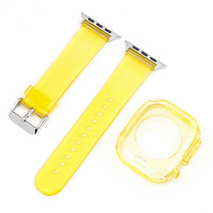 For Apple Watch Ultra 3 / 2 / 1 49mm Glacier Jelly Clear TPU Case Watch Band(Yellow) by bashfashion