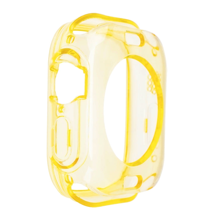 For Apple Watch Ultra 3 / 2 / 1 49mm Glacier Jelly Clear TPU Case Watch Band(Yellow) by bashfashion