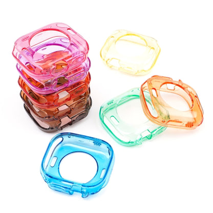 For Apple Watch Ultra 3 / 2 / 1 49mm Glacier Jelly Clear TPU Case Watch Band(Yellow) by bashfashion