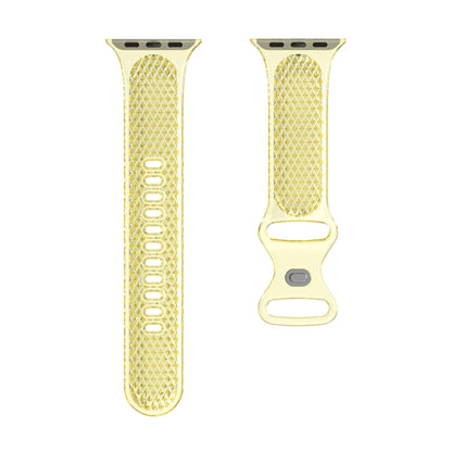 Diamond Pattern Clear TPU Watch Band For Apple Watch Series 9&8&7 41mm / SE 3&SE 2&6&SE&5&4 40mm / 3&2&1 38mm(Yellow) by bashfashion