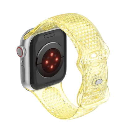 Diamond Pattern Clear TPU Watch Band For Apple Watch Series 9&8&7 41mm / SE 3&SE 2&6&SE&5&4 40mm / 3&2&1 38mm(Yellow) by bashfashion