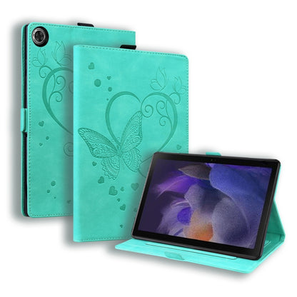 For Samsung Galaxy Tab A8 10.5 2021 Love Butterfly Pattern Leather Tablet Case with Holder & Sleep / Wake-up Function(Green) by bashfashion