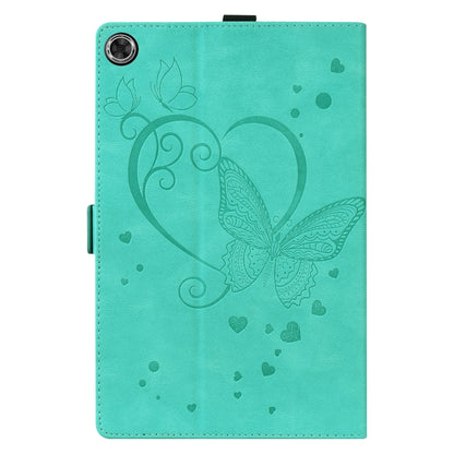 For Samsung Galaxy Tab A8 10.5 2021 Love Butterfly Pattern Leather Tablet Case with Holder & Sleep / Wake-up Function(Green) by bashfashion