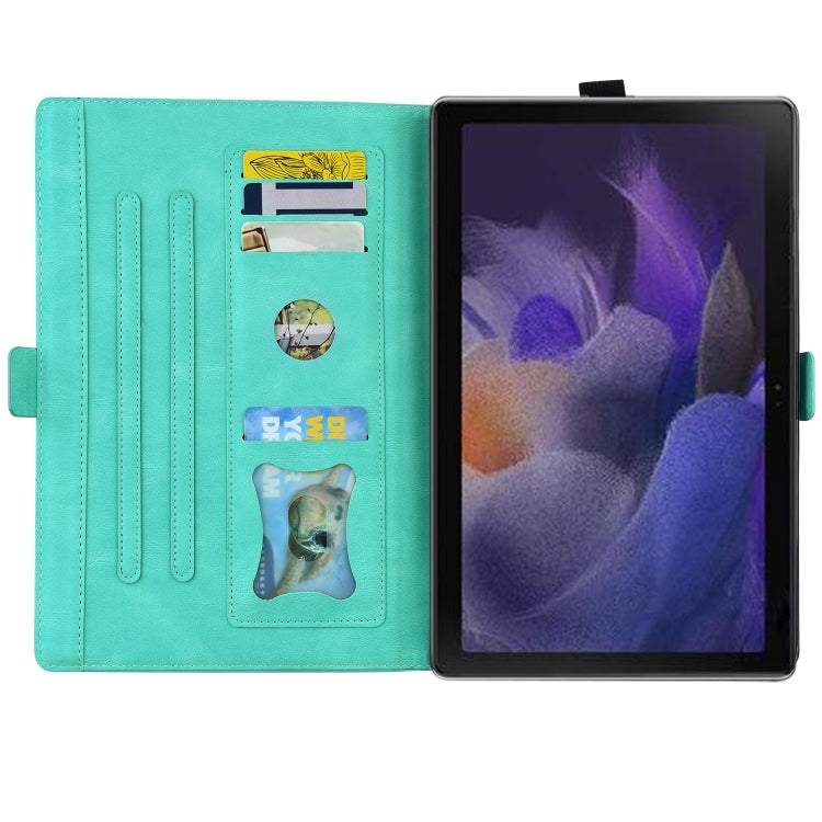 For Samsung Galaxy Tab A8 10.5 2021 Love Butterfly Pattern Leather Tablet Case with Holder & Sleep / Wake-up Function(Green) by bashfashion