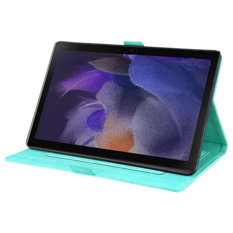 For Samsung Galaxy Tab A8 10.5 2021 Love Butterfly Pattern Leather Tablet Case with Holder & Sleep / Wake-up Function(Green) by bashfashion