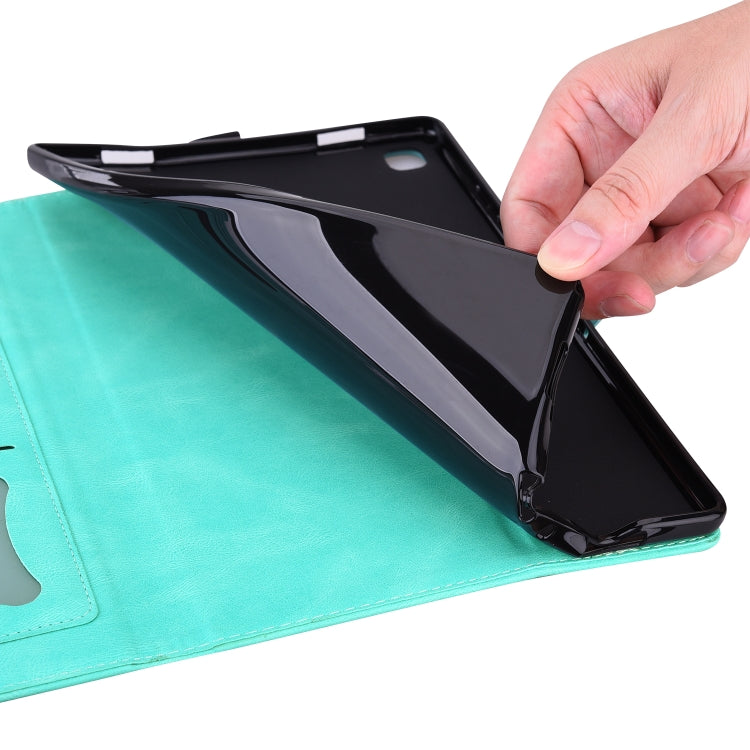 For Samsung Galaxy Tab A8 10.5 2021 Love Butterfly Pattern Leather Tablet Case with Holder & Sleep / Wake-up Function(Green) by bashfashion