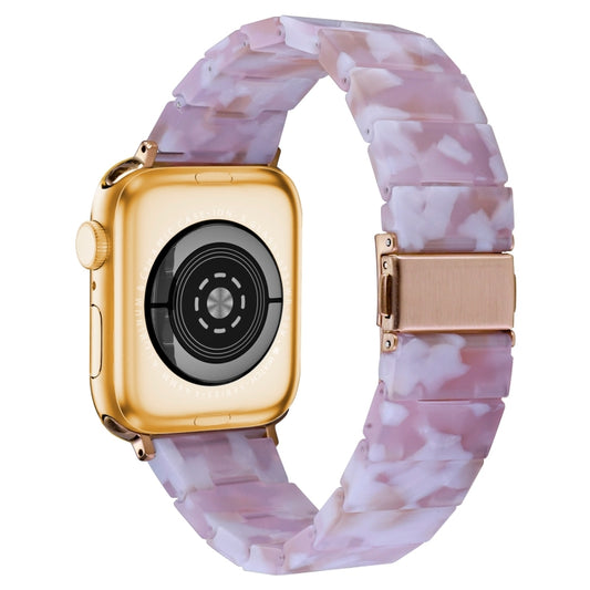One-bead Resin Watch Band For Apple Watch Series 9&8&7 41mm / SE 3&SE 2&6&SE&5&4 40mm / 3&2&1 38mm(Pink) by bashfashion