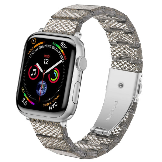 One-bead Resin Watch Band For Apple Watch Series 9&8&7 41mm / SE 3&SE 2&6&SE&5&4 40mm / 3&2&1 38mm(Gold) by bashfashion