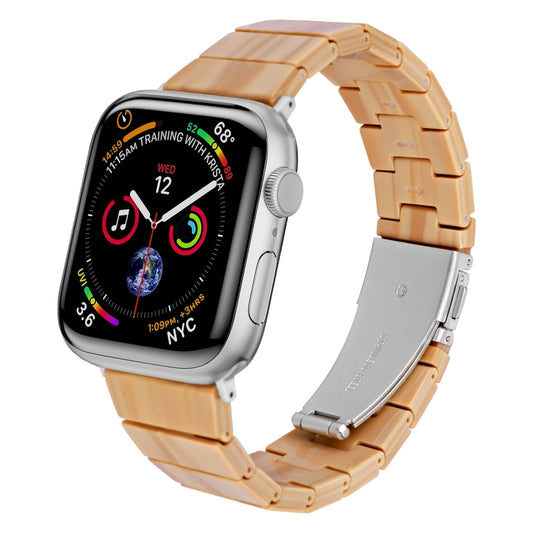 One-bead Resin Watch Band For Apple Watch Series 9&8&7 41mm / SE 3&SE 2&6&SE&5&4 40mm / 3&2&1 38mm(Wood) by bashfashion