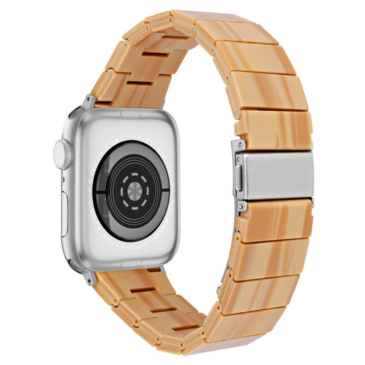 One-bead Resin Watch Band For Apple Watch Series 9&8&7 41mm / SE 3&SE 2&6&SE&5&4 40mm / 3&2&1 38mm(Wood) by bashfashion