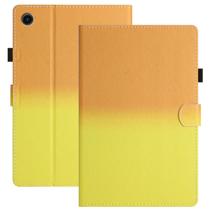 For Samsung Galaxy Tab A7 2020 T500 / T505 Stitching Gradient Leather Tablet Case(Orange Yellow) by bashfashion