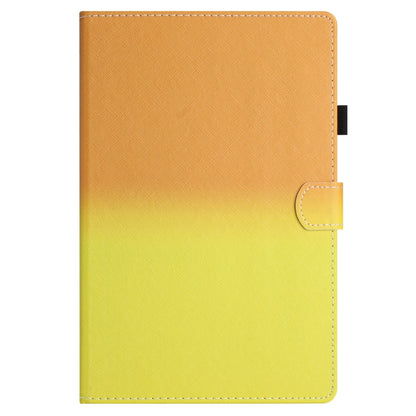 For Samsung Galaxy Tab A8 2021 X205 / X200 Stitching Gradient Leather Tablet Case(Orange Yellow) by bashfashion