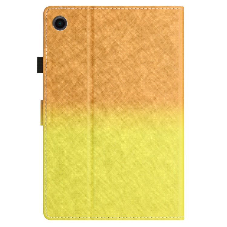 For Samsung Galaxy Tab A8 2021 X205 / X200 Stitching Gradient Leather Tablet Case(Orange Yellow) by bashfashion