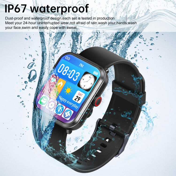 S6 TWS Earphone 1.91 inch Smart Bracelet Support Bluetooth Call / Health Monitoring(Black) by bashfashion