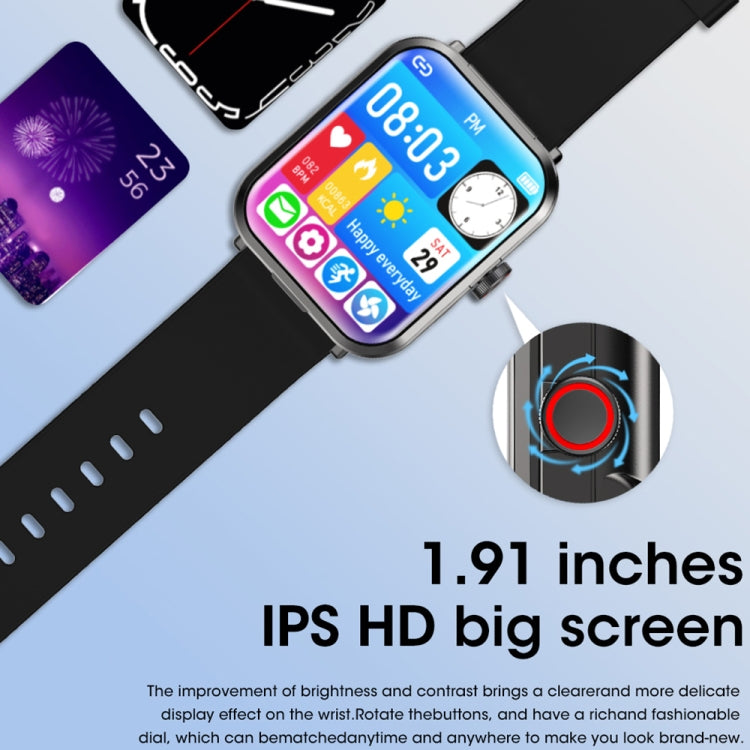 S6 TWS Earphone 1.91 inch Smart Bracelet Support Bluetooth Call / Health Monitoring(Black) by bashfashion