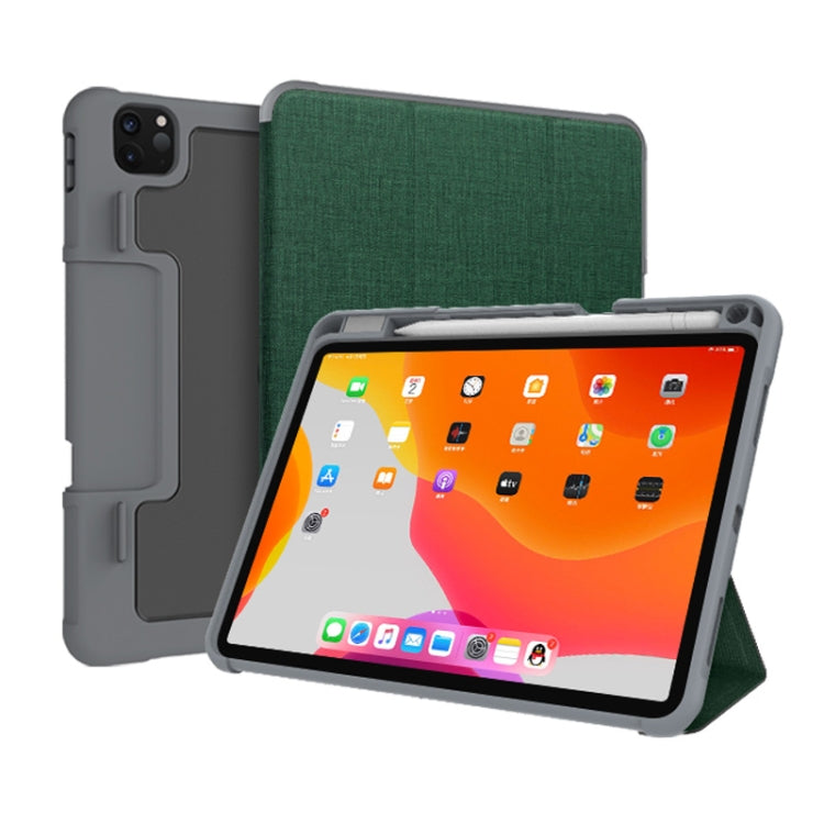 For iPad Pro 11 2022 / 2021 / 2020 Mutural Horizontal Flip Leather Tablet Case with Holder & Pen Slot(Dark Green) by Mutural
