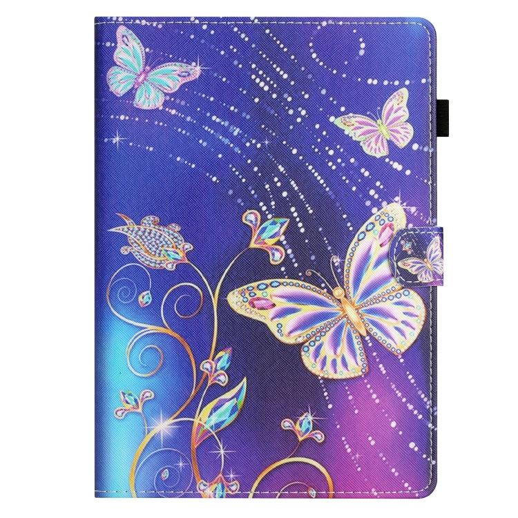 For Samsung Galaxy Tab S6 Lite P610/615 Coloured Drawing Stitching Smart Leather Tablet Case(Butterfly) by bashfashion