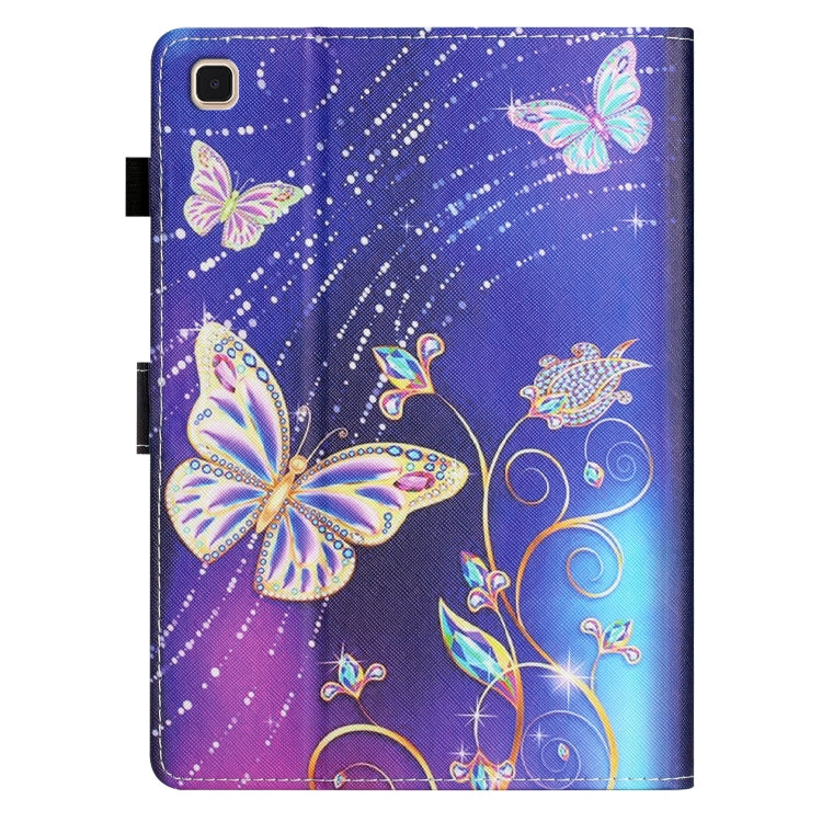 For Samsung Galaxy Tab A7 Lite T220/T225 Coloured Drawing Stitching Leather Tablet Case(Butterfly) by bashfashion