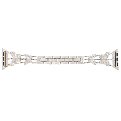 Butterfly Metal Diamond Watch Band For Apple Watch Ultra 49mm&Watch Ultra 2 49mm / Series 9&8&7 45mm / SE 3&SE 2&6&SE&5&4 44mm / 3&2&1 42mm(Starlight) by bashfashion
