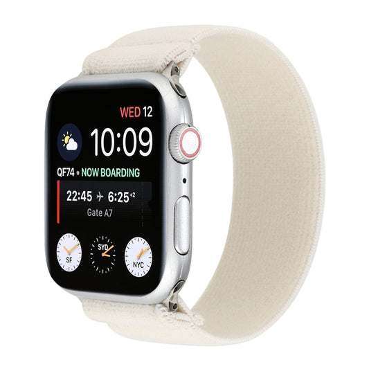 Elastic Nylon Braid Watch Band For Apple Watch Ultra 49mm&Watch Ultra 2 49mm / Series 9&8&7 45mm / SE 3&SE 2&6&SE&5&4 44mm / 3&2&1 42mm(White) by bashfashion