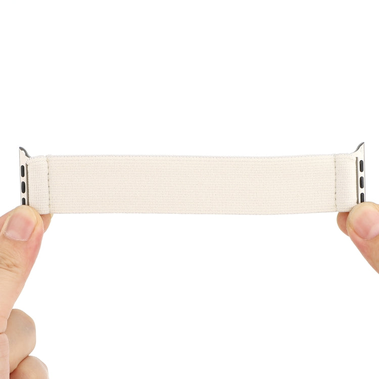 Elastic Nylon Braid Watch Band For Apple Watch Ultra 49mm&Watch Ultra 2 49mm / Series 9&8&7 45mm / SE 3&SE 2&6&SE&5&4 44mm / 3&2&1 42mm(White) by bashfashion