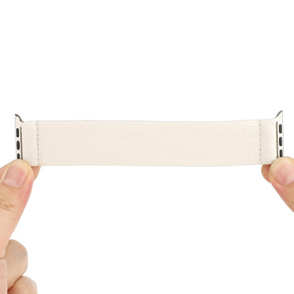 Elastic Nylon Braid Watch Band For Apple Watch Series 9&8&7 41mm / SE 3&SE 2&6&SE&5&4 40mm / 3&2&1 38mm(White) by bashfashion