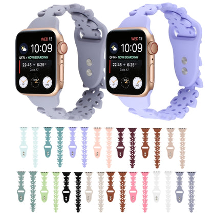 Butterfly Hollow Silicone Watch Band For Apple Watch Ultra 49mm&Watch Ultra 2 49mm / Series 9&8&7 45mm / SE 3&SE 2&6&SE&5&4 44mm / 3&2&1 42mm(Rose Pink) by bashfashion