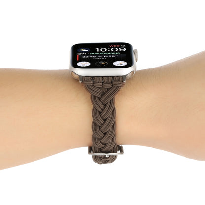 Single Elastic Nylon Braid Watch Band For Apple Watch Series 9&8&7 41mm / SE 3&SE 2&6&SE&5&4 40mm / 3&2&1 38mm(Brown) by bashfashion