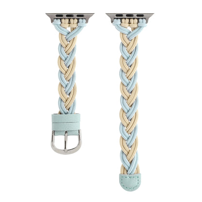 Single Elastic Nylon Braid Watch Band For Apple Watch Series 9&8&7 41mm / SE 3&SE 2&6&SE&5&4 40mm / 3&2&1 38mm(Apricot Green) by bashfashion