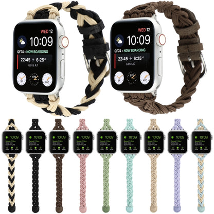 Single Elastic Nylon Braid Watch Band For Apple Watch Series 9&8&7 41mm / SE 3&SE 2&6&SE&5&4 40mm / 3&2&1 38mm(Teal Green) by bashfashion