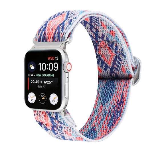 For Apple Watch Ultra 49mm&Watch Ultra 2 49mm / Series 9&8&7 45mm / SE 3&SE 2&6&SE&5&4 44mm / 3&2&1 42mm Buckle Elastic Nylon Watch Band(Light Purple) by bashfashion