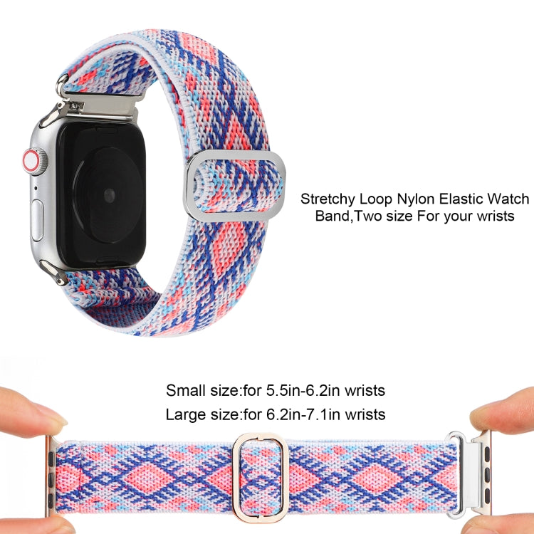 For Apple Watch Ultra 49mm&Watch Ultra 2 49mm / Series 9&8&7 45mm / SE 3&SE 2&6&SE&5&4 44mm / 3&2&1 42mm Buckle Elastic Nylon Watch Band(Light Purple) by bashfashion
