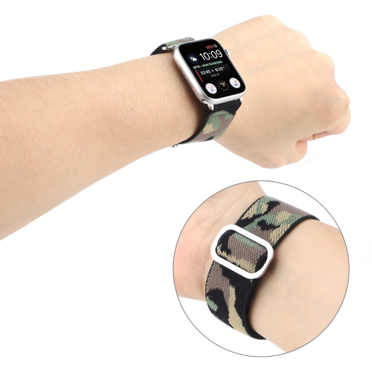 For Apple Watch Ultra 49mm&Watch Ultra 2 49mm / Series 9&8&7 45mm / SE 3&SE 2&6&SE&5&4 44mm / 3&2&1 42mm Buckle Elastic Nylon Watch Band(Grey) by bashfashion