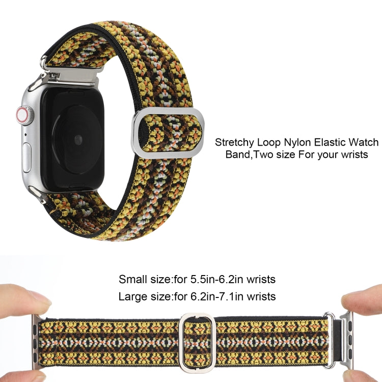 For Apple Watch Ultra 49mm&Watch Ultra 2 49mm / Series 9&8&7 45mm / SE 3&SE 2&6&SE&5&4 44mm / 3&2&1 42mm Buckle Elastic Nylon Watch Band(Light Yellow) by bashfashion