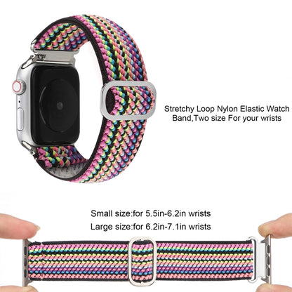 For Apple Watch Ultra 49mm&Watch Ultra 2 49mm / Series 9&8&7 45mm / SE 3&SE 2&6&SE&5&4 44mm / 3&2&1 42mm Buckle Elastic Nylon Watch Band(Pink) by bashfashion