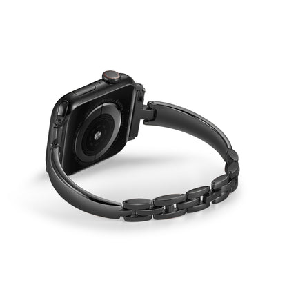 Bracelet Chain Metal Watch Band For Apple Watch Ultra 49mm&Watch Ultra 2 49mm / Series 9&8&7 45mm / SE 3&SE 2&6&SE&5&4 44mm / 3&2&1 42mm(Black) by bashfashion