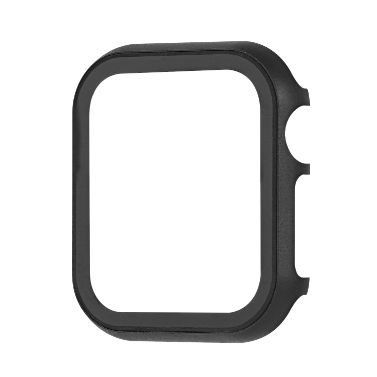 For Apple Watch Series SE 2025&SE2&6&SE&5&4 44mm Metal Frame + Tempered Glass Protector Case(Black) by bashfashion