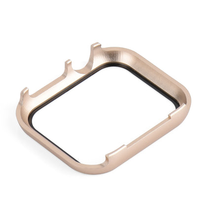 For Apple Watch Series SE 2025&SE2&6&SE&5&4 40mm Metal Frame + Tempered Glass Protector Case(Gold) by bashfashion