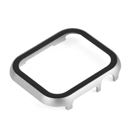 For Apple Watch Series SE 2025&SE2&6&SE&5&4 40mm Metal Frame + Tempered Glass Protector Case(Silver) by bashfashion