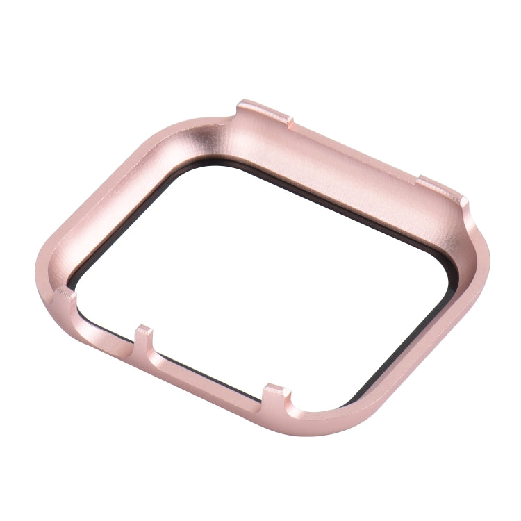 For Apple Watch Series 3&2&1 38mm Metal Frame + Tempered Glass Protector Case(Rose Gold) by bashfashion