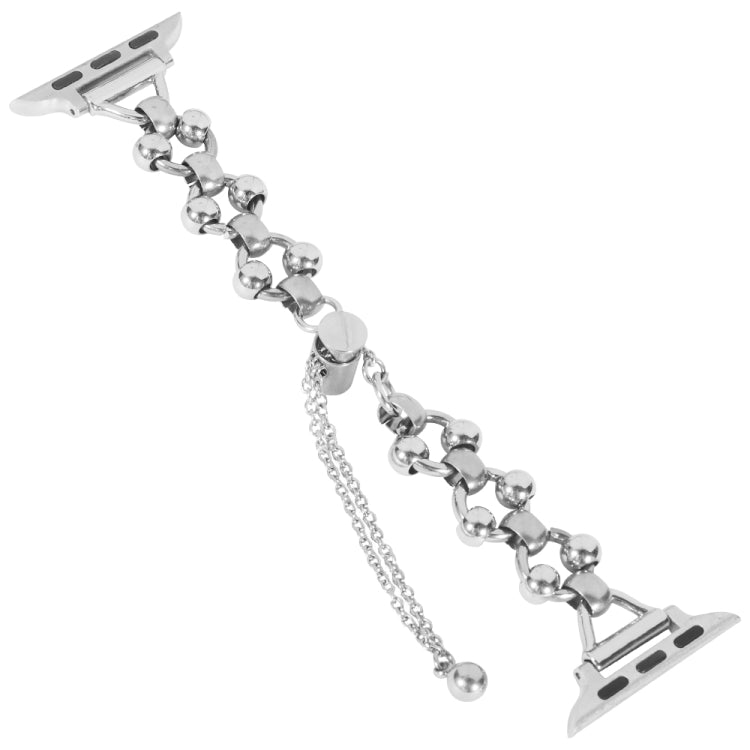 Steel Ball Chain Watch Band For Apple Watch Series 9&8&7 41mm / SE 3&SE 2&6&SE&5&4 40mm / 3&2&1 38mm (Silver) by bashfashion