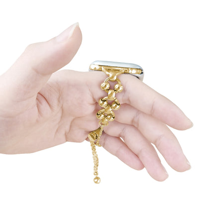 Steel Ball Chain Watch Band For Apple Watch Series 9&8&7 41mm / SE 3&SE 2&6&SE&5&4 40mm / 3&2&1 38mm (Gold) by bashfashion