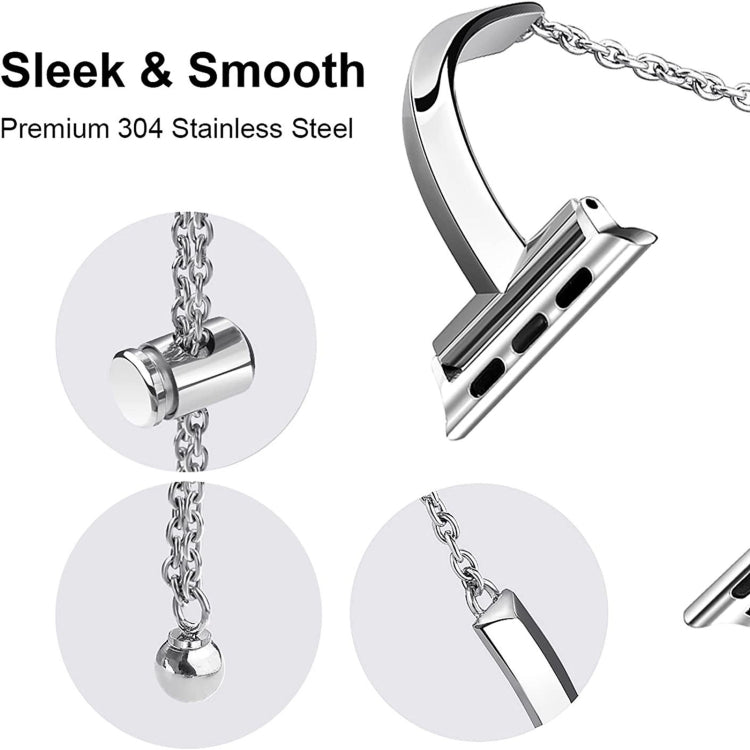 Stainless Steel Bracelet Watch Band For Apple Watch Series 9&8&7 41mm / SE 3&SE 2&6&SE&5&4 40mm / 3&2&1 38mm(Gold) by bashfashion