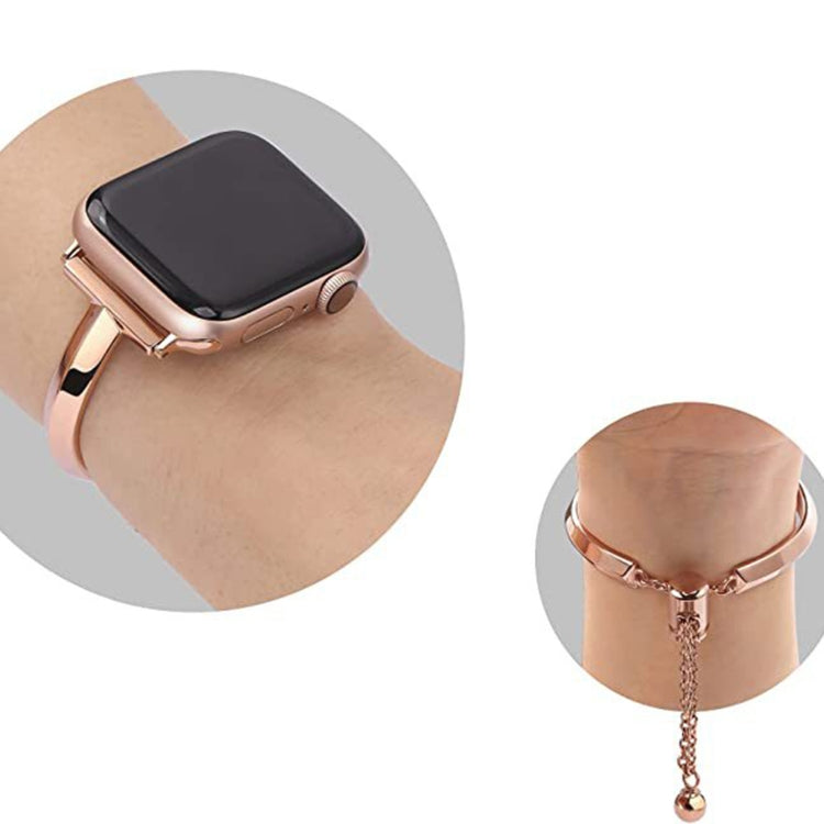 Stainless Steel Bracelet Watch Band For Apple Watch Series 9&8&7 41mm / SE 3&SE 2&6&SE&5&4 40mm / 3&2&1 38mm(Gold) by bashfashion