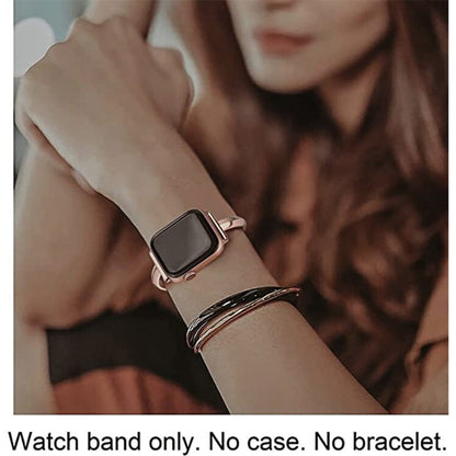 Stainless Steel Bracelet Watch Band For Apple Watch Series 9&8&7 41mm / SE 3&SE 2&6&SE&5&4 40mm / 3&2&1 38mm(Silver) by bashfashion