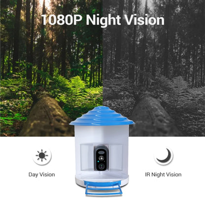 ESCAM PT389 IP66 Waterproof 2MP PIR Motion Detection Two-way Audio Night Vision WiFi Camera with AI Bird Recognition Bird Watching House by ESCAM