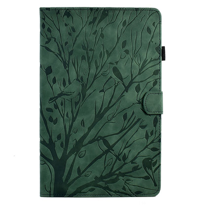 For Samsung Galaxy Tab S6 Lite Fortune Tree Pressure Flower PU Tablet Case with Wake-up / Sleep Function(Green) by bashfashion