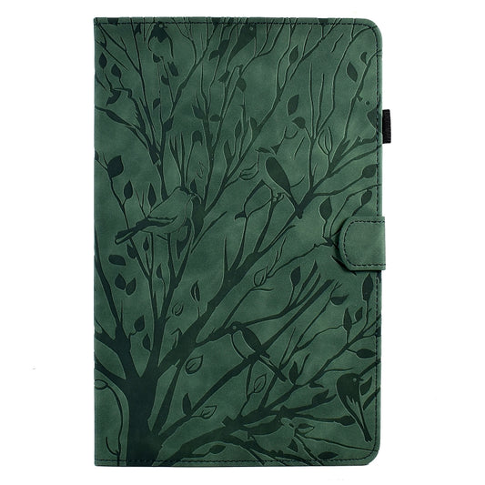 For Samsung Galaxy Tab S6 Lite Fortune Tree Pressure Flower PU Tablet Case with Wake-up / Sleep Function(Green) by bashfashion