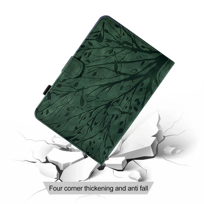 For Samsung Galaxy Tab A7 Lite Fortune Tree Pressure Flower PU Tablet Case(Green) by bashfashion