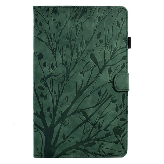 For Samsung Galaxy Tab A 10.1 2016 Fortune Tree Pressure Flower PU Tablet Case with Wake-up / Sleep Function(Green) by bashfashion